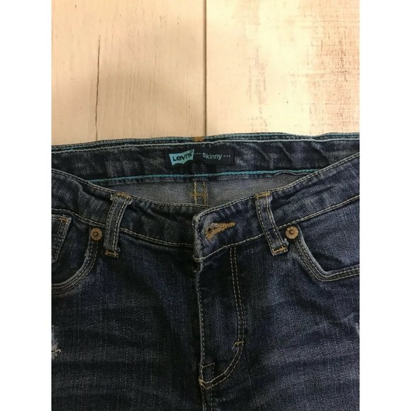 Girl's Levi's Dark Blue Skinny Jeans Size 12 Regular - Picture 2 of 5